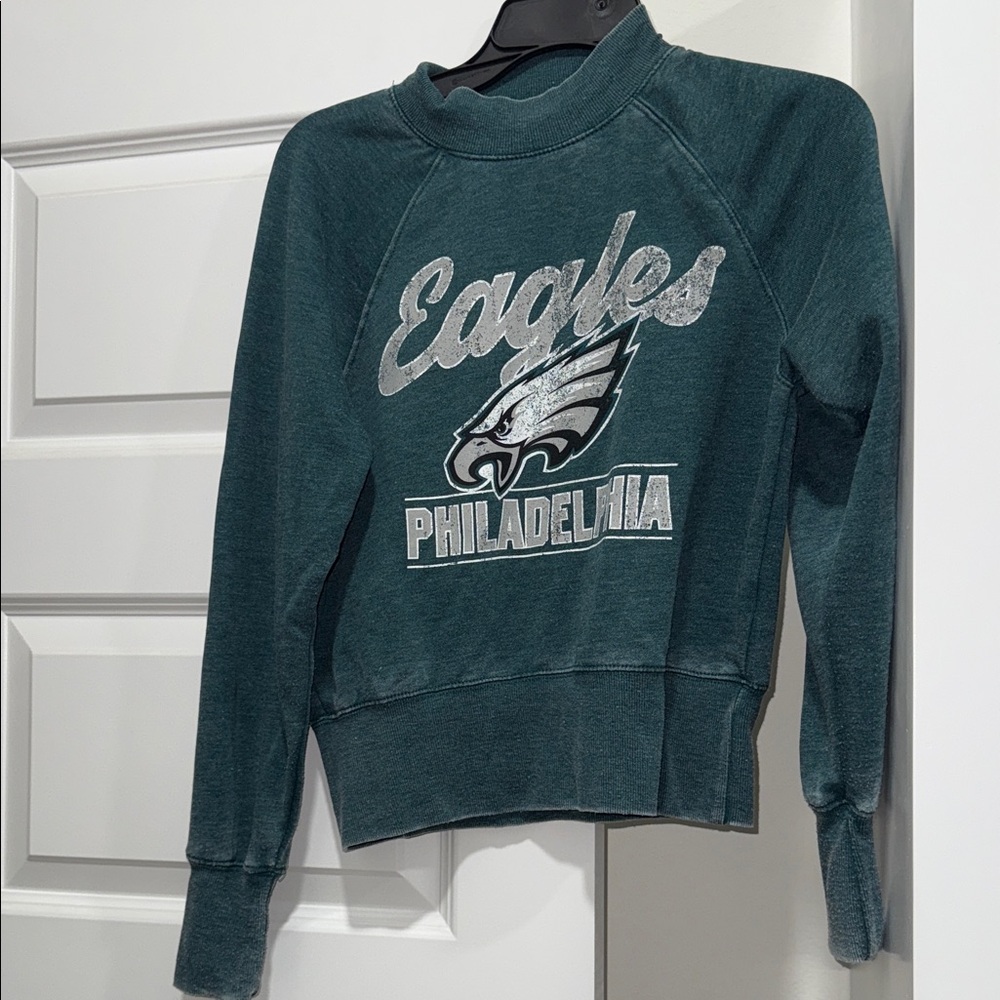 NFL Eagles Women's Teal Cowl Neck Sweater